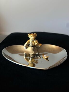 Mikimoto Akoya Cultured Pearl Bear Tray in Stainless Steel